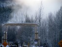 CHRS arch with steam rising